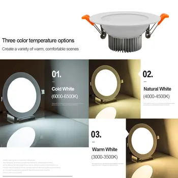 [DBF]Hvidt kabinet LED Forsænket Downlight i Høj Lyse SMD 5730 3000K/4000K/6000K Loft Spot Lampe Hjem Indendørs Belysning AC 220V