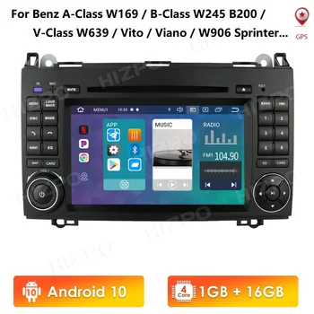 7 tommer IPS 1G 16G Android 10 2 din bil DVD-afspiller Til Mercedes Benz A-klasse W169 W245 W639 Sprinter W906 WIFI DVR DAB+ bluetooth
