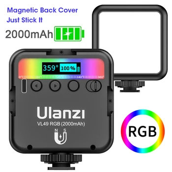 Ulanzi VL49 Fuld Farve Mini RGB LED Video Lys 2500K-9000K Magnetisk Mini Fyld Lys Forlænge 3 Kolde Sko 2000mAh Type-c Havn