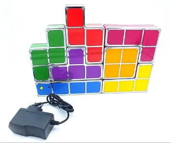 DIY Puslespil Lys Stabelbare LED bordlampe Constructible Blok Nat Lys Retro Spil Tower Baby Farverige Mursten Toy Gave