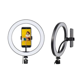 6.3 -10 Tommer Selfie Ring Lys Telefonen LED Kamera Ring Lampe Fotografering USB-Dæmpbar med Stativ Stand Holder til Makeup Youtube