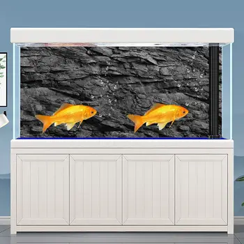 1Roll 3D-Effekt Sort Sten Akvarium Baggrund Plakat HD Rock Sten selvklæbende Fisk Tank Baggrund Akvarium Dekorationer 5Size