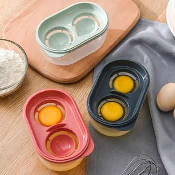 Kreative Æg Separator Protein Opbevaringsboks Arrangør Husstand Kapacitet Æg Adskillelse Af Bagning Tilbehør Køkken Gadgets
