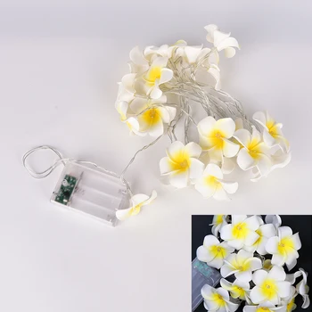 DIY-Kreative Frangipani LED String Lys, AA-Batteri Blomster Ferie Belysning, Begivenhed Part Krans, Dekoration,Soveværelse Dekoration