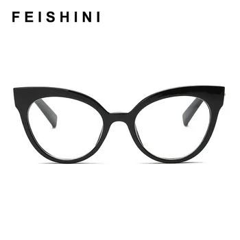 Feishini 2020 Vintage Briller Ramme Kvinder Cat eye Helt Klart TR90 Optiske Briller Rammer Damer Nærsynethed Lyserøde Briller Mode