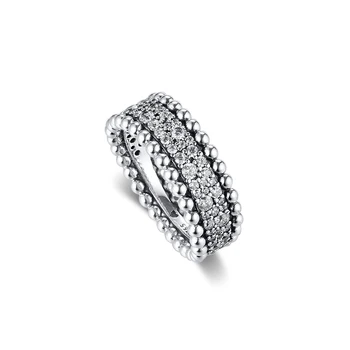 Ringe sølv 925 oprindelige Beaded Bane Band Ring For Kvinde Smykker at Gøre Mode Europæiske Ringe Sølv Smykker