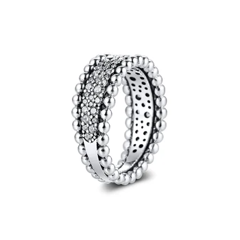Ringe sølv 925 oprindelige Beaded Bane Band Ring For Kvinde Smykker at Gøre Mode Europæiske Ringe Sølv Smykker