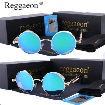 2017 reggaeon Klassiske Runde Steampunk Solbriller Kvinder Vintage Solbrille Mænd Gotiske Polariserende Guld Metal Cirkel Beskyttelsesbriller Spejl