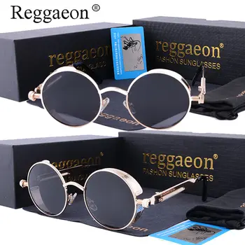 2017 reggaeon Klassiske Runde Steampunk Solbriller Kvinder Vintage Solbrille Mænd Gotiske Polariserende Guld Metal Cirkel Beskyttelsesbriller Spejl