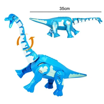 Jurassic Brachiosaurus Dinosaurerne Verden Model Figur Blokke Konstruktion Bygning Mursten Legetøj For Børn