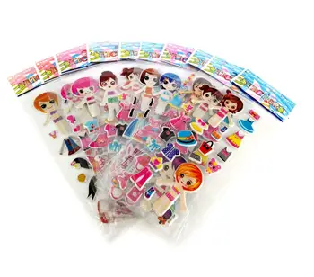 50stk/Masse Gratis Fragt Mode Brand Kids Legetøj Tegneserie 3D Stickers til Børn Piger Drenge PVC Klistermærker Boble Klistermærker GYH