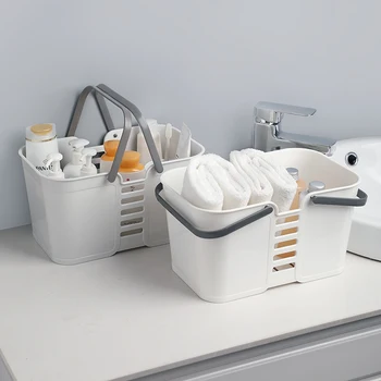Hule-out bunden opbevaring kurv håndtag type dræning tør husstand plast køkken, badeværelse ramme hængende kurv nederst ophøje