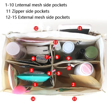 BAMADER Gøre Op Arrangør Indsætte Taske Til Taske Multi-Funktionelle Rejse Cosmetic Bag Liner Taske Til Kvinder Håndtaske Passer SPEEDY 30
