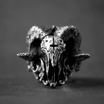 Unikke Punk, Gothic Sataniske Demon Sorath Skull Ring Mænd 316L Rustfrit Stål Biker Ring Baphomet Smykker Gave
