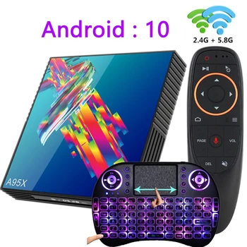 A95X R3-tv-boksen Android 10 4k 2G 16G 4G 32G 64G 2,4 G&5G WIFI BT4.2 smart tv bokse youtube mini RK3318 media player