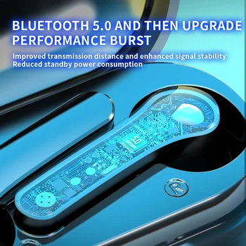 NYE TWS Trådløse Bluetooth Hovedtelefoner V5.0 Stereo 9D Lyd, Bluetooth Hovedtelefoner Sport Touch Kontrol Mini Høretelefoner, Earbuds
