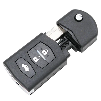 3-Knappen Nye Folde Flip Fjernbetjening Smart Bil Key Fob 433MHZ med 4D63 Chip til Mazda Vinger Rui M6 med Uncut Blade