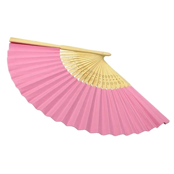 Folde Fan Pink Blankt Papir, der er Foldet Fan Brude Dancing Rekvisitter Kirke Bryllup, Gave, Fest, Hjem, Kontor Indretning, DIY 12Pcs