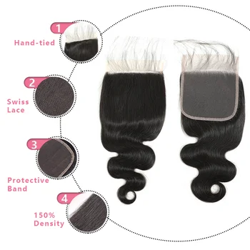 Rucycat Krop Bølge 5X5 Lace Lukning Og 6x6 Lace Lukning Kan Være Bleget Knob Det Bedste Match For Human Hair Bundter