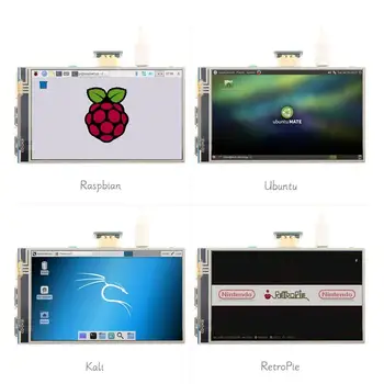 4 Tommer LCD-Skærm, HDMI-Kompatibel Bærbar Skærm Modul med GPIO Resistiv Touch-Panel 800x480 Raspberry Pi-Skærm