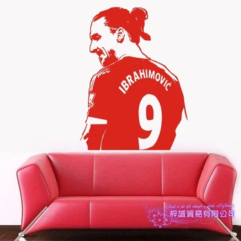 Zlatan Ibrahimovic Fodboldspiller Wall Sticker Sportsvogn Decal Kids Room Plakater Vinyl Zlatan Ibrahimovic Fodboldspiller Decal
