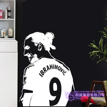 Zlatan Ibrahimovic Fodboldspiller Wall Sticker Sportsvogn Decal Kids Room Plakater Vinyl Zlatan Ibrahimovic Fodboldspiller Decal