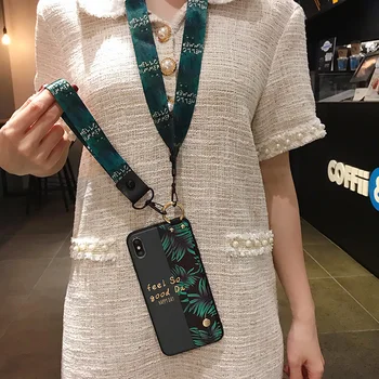 Halsrem Kunst Blad Armbånd telefonholder, der er Sagen for Huawei P40 Lite P20-P30 Pro Nova 5T S Smart Z-Mate 10 20 30 Lite Pro Y9 Etui