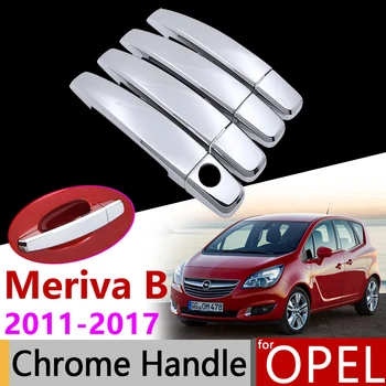 Tilbehør til bilen yderdør Chrome Håndtag Dækning for Opel Vauxhall Meriva Activan Crossvan B 2011~2017 2016 Trim Sæt Klistermærker