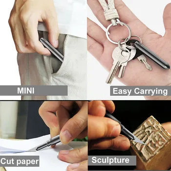 Mini Sammenfoldelig Kniv Multi-Funktion Bærbare Forskærerkniv Udendørs Fixed Blade Knife Papir Cutter Bærer Blade Haveredskaber