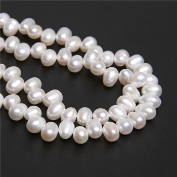 Naturlige Ferskvands Perle-Perler i Høj Kvalitet Hvid Pink Ris Form Løse Perler Perler til gør det selv-Elegant Halskæde Armbånd Forsyninger