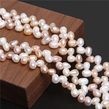 Naturlige Ferskvands Perle-Perler i Høj Kvalitet Hvid Pink Ris Form Løse Perler Perler til gør det selv-Elegant Halskæde Armbånd Forsyninger