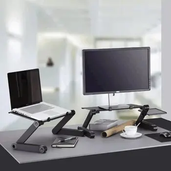 Aluminium Justerbar Laptop Tabel Bærbare Folde Computer, Skrivebord, Bærbare Desktop Stå Computer Bord Til Sofa Bed