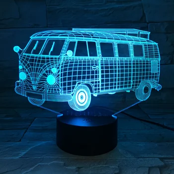 3D-Lampe Bus Van Atmosfære, Fantastisk Stede for Barnet til Stue Dekoration 7 Farver, Ingen Fjernbetjening Led Nat Lys Lampe Hologram