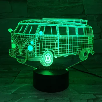 3D-Lampe Bus Van Atmosfære, Fantastisk Stede for Barnet til Stue Dekoration 7 Farver, Ingen Fjernbetjening Led Nat Lys Lampe Hologram
