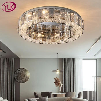 Nye moderne loft lysekrone til levende værelses luksus røget grå krystal lampe, soveværelse, spisestue med glans belysning