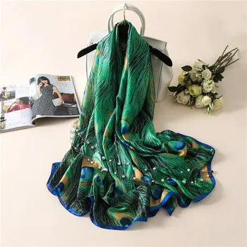 2020 Forår Sommer Nye Stil Mode Elegant Silke Tørklæder Blød Printet Tørklæde Kvinder Opvarmning Sol-resistente chiffon Sjal hijab
