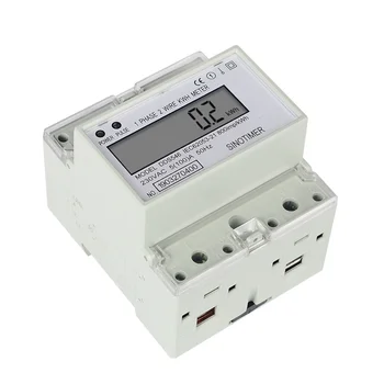 Familien Enkelt Fase 2 Ledninger Digital Wattmeter Elektrisk Energi Meter Strøm Energiforbrug Overvåge Din-Skinne 5(100)230V AC