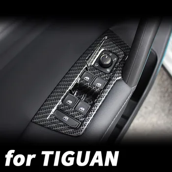 Bil døren glas løft panel skifte dekoration carbon fiber sticker tilbehør Til VW Volkswagen Tiguan mk2 2016 2018 2019 2020