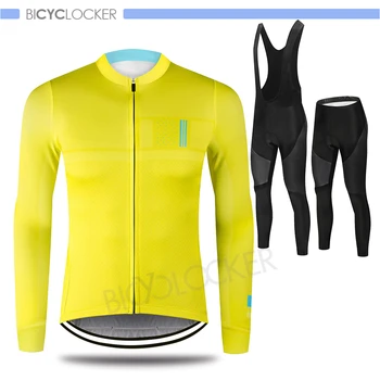Mænds Cykling Tøj langærmet Trøje Sat Foråret Efteråret Cyklus Bære Ridning Tøj Man Åndbar Anti-UV-Ropa Ciclismo