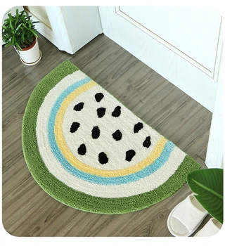 40x60cm halvcirkel formet vandmelon mønster til væg-tæppe dørmåtte anti slip mat stue bad mat tæppe, indendørs gulvmåtte