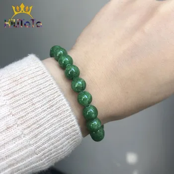 Naturlige Sten Perler Grøn Jade Runde Løse Perler Til Smykker at Gøre DIY Armbånd Halskæde Tilbehør 15