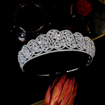 Europæisk Stil Bryllup Vintage Cubic Zirconia Royal Hovedklæde Kroner, Crystal Prinsesse Hovedklæde ASNORA Brude Tiara A01046