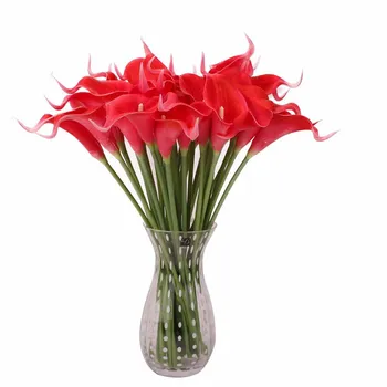 10STK Kunstige Calla Lily Flower PU Rigtige Touch Falske Blomster til Bryllup Part Dekorationer Hjem Garen Indretning