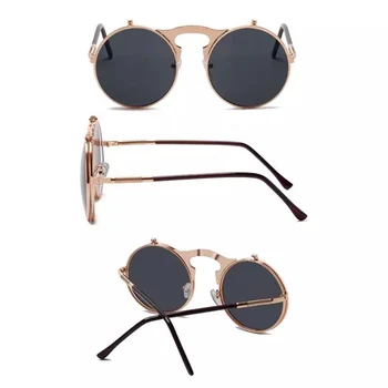 Solbriller Mandlige 2020 Mode 90'erne Vintage Dobbelt Væg Briller Dække Luksuriøse Designer-Kvinder Runde Briller Black Linser for Kørsel