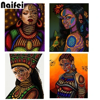 Malerier afrikanske kvinder,Fuld Diamant Maleri,5D,Diamant Broderi,DIY,Håndarbejde,firkantet, Rhinestones,Korssting,Home Decor