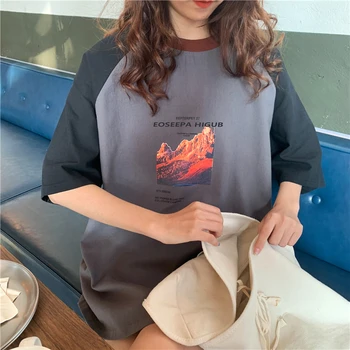 2020 Sommeren Kvinder t-shirts O-hals kortærmet Dame Pige Top Tee Casual Kvindelige Bomuld T-shirts Harajuku Print Kvinder t-shirts