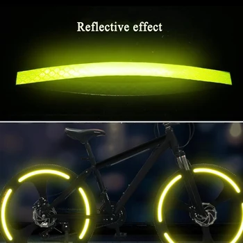 Reflekterende Tape Sikkerhed Advarsel Strimler Selvklæbende DIY Dekoration Bicycle Wheel Rim Lys