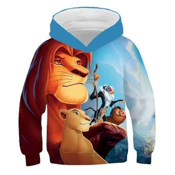 Børn Lion King Tegnefilm hættetrøjer tshirt baby 3D-print mufasa lynlås Sweatshirts dreng pige HAKUNA MATATA pullover Bukser 4T-14T