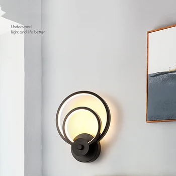 Nordisk 14w LED Væg Lampe til Soveværelset ved siden af Sengen Indendørs Væg Sconce Belysning Creative Circle Midtergangen Korridor væglampe 85-265V