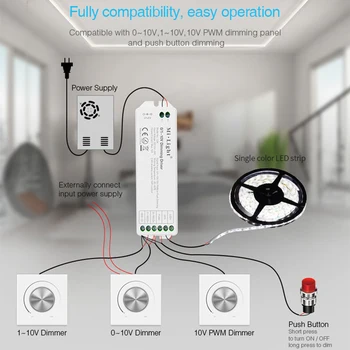 Mi Lys LS4 DC12V~24V 2,4 G Trådløse Fjernbetjening LED-Controller Smart Phone App Control Smart Lysdæmper 0/1~10V Lysdæmper Driver